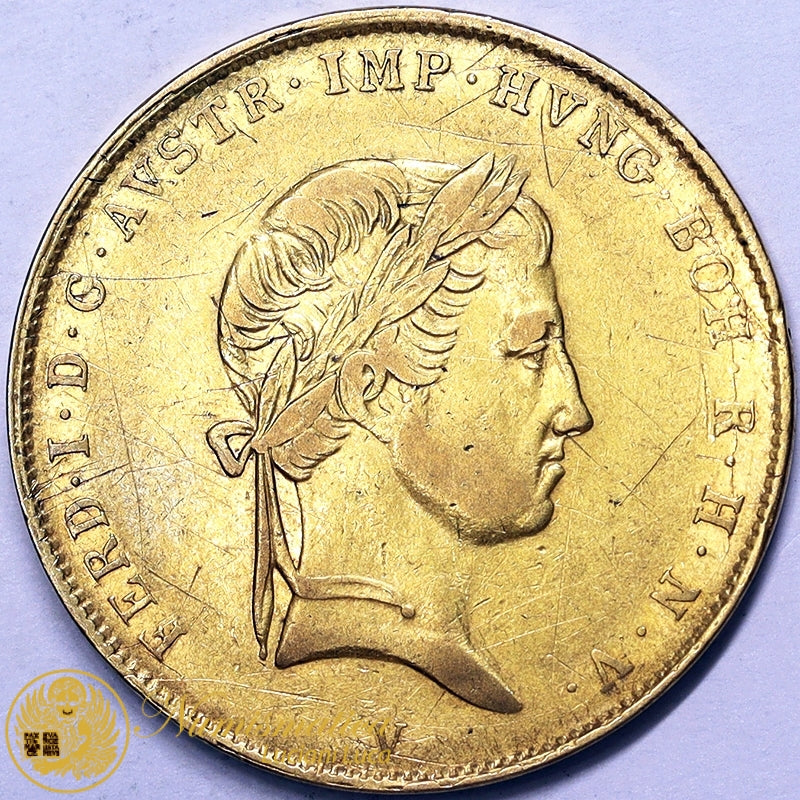 LOMBARDO VENETO Ferdinando I d’Asburgo Lorena SOVRANA 1837 zecca Venezia Au BB+ Molto Rara #PV395