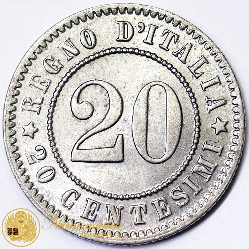 UMBERTO I 20 Centesimi 1894 KB zecca BERLINO Nichel Fdc #1910
