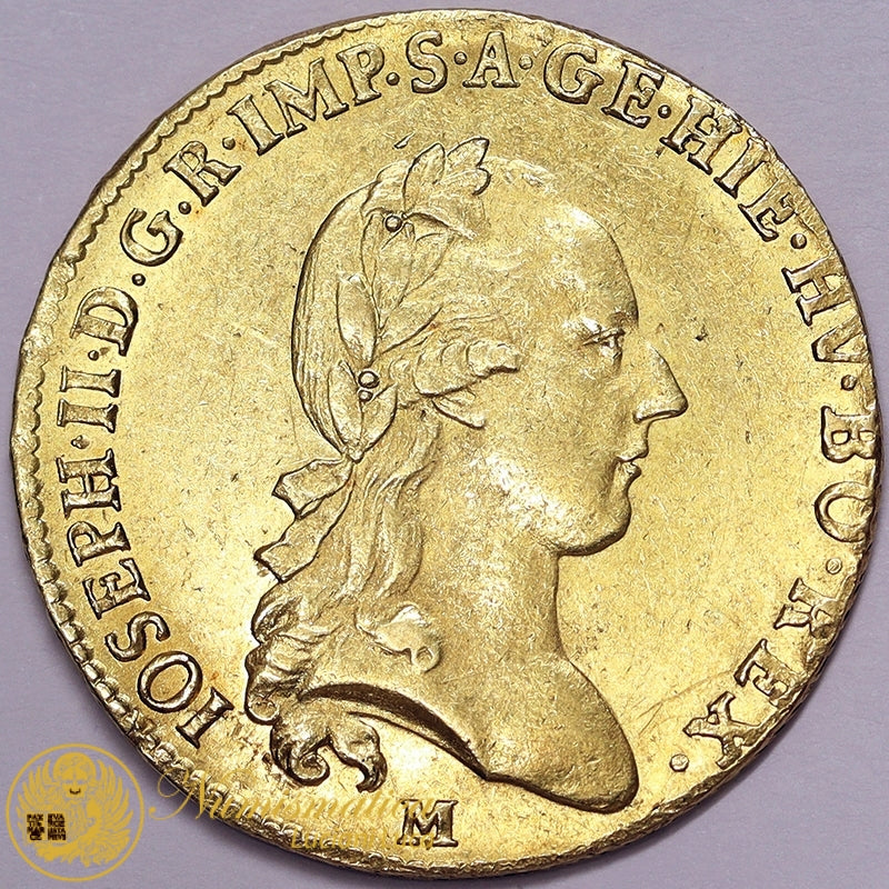 LOMBARDIA Giuseppe II Imperatore d’Austria e Duca di Milano SOVRANA 1788 Au (1780-90) Spl+ Molto Rara #PV211