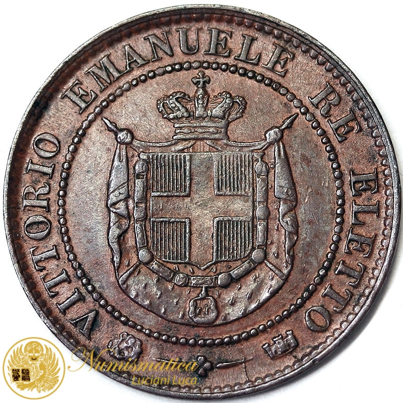 VITTORIO EMANUELE II Re Eletto 2 Centesimi 1859 zecca Birmingham Spl/Q.Fdc #P568