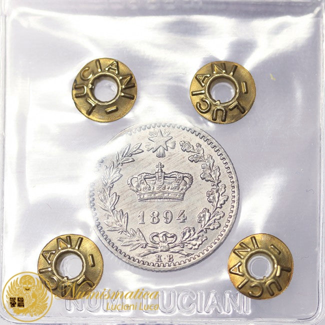 UMBERTO I 20 Centesimi 1894 Berlino nichel Fdc #PV207