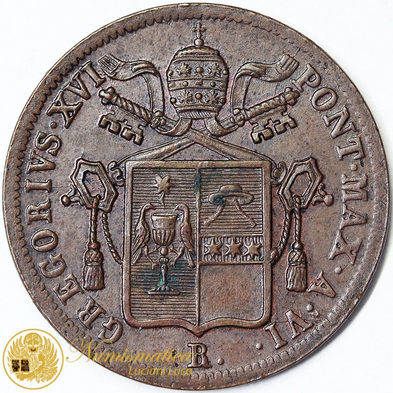 STATO PONTIFICIO Gregorio XVI 1831-46 An. VI 1 Baiocco 1836 Q.Fdc #2117