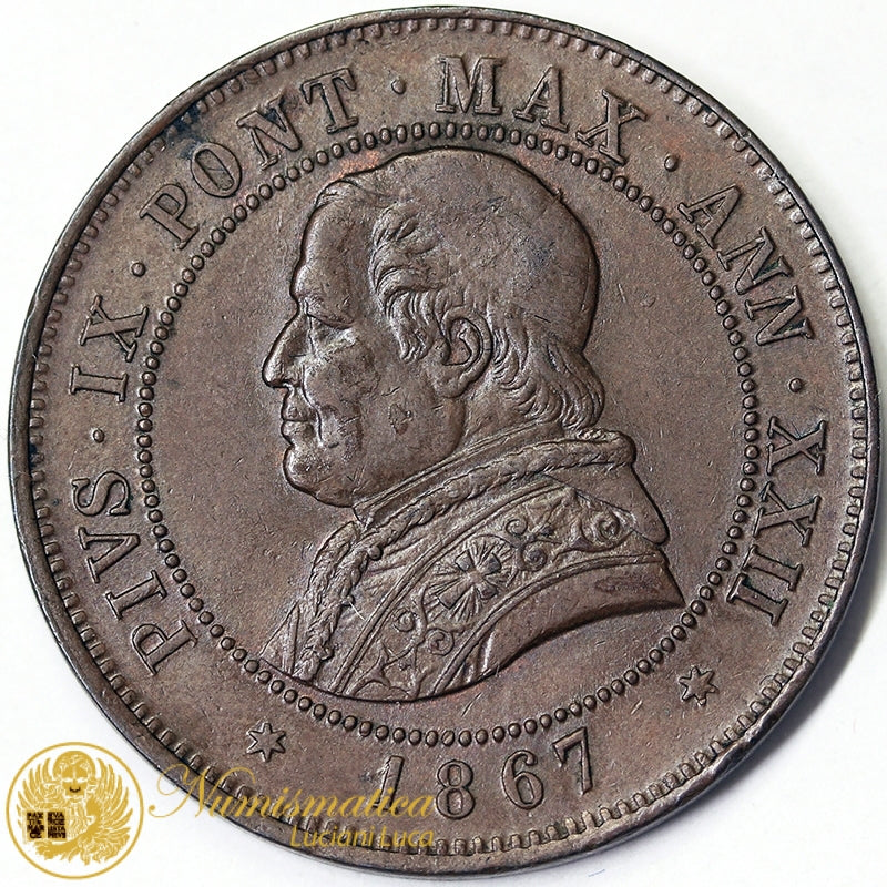 STATO PONTIFICIO Pio IX An. XXII 4 Soldi 1867 Spl #1047A