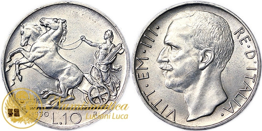 VITTORIO EMANUELE III 10 Lire 1930 Biga Spl/Q.Fdc #1319