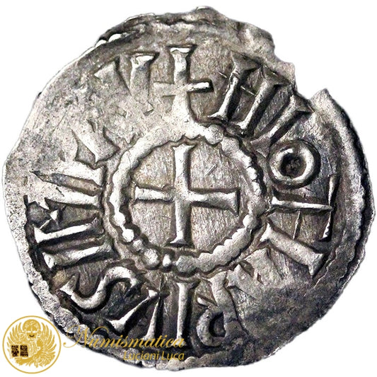 PAVIA Denaro senza dati LOTARIO I 840-855 Ag RARA BB/Q.SPL #2211