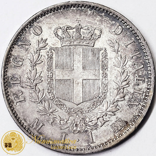 VITTORIO EMANUELE II 1 Lira 1863 M argento FDC #PV181