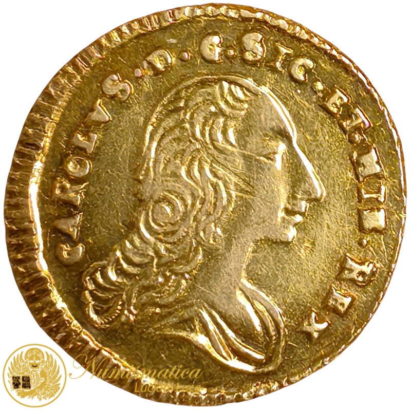 PALERMO Carlo III di Borbone ONCIA 1754 Au Spl+ NC #PV459