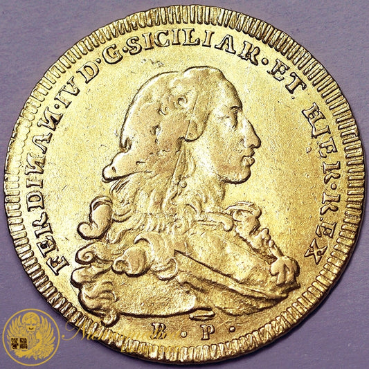 NAPOLI 6 Ducati 1777 Ferdinando IV 1759-99 Zecca Napoli Au BB+ #PV736
