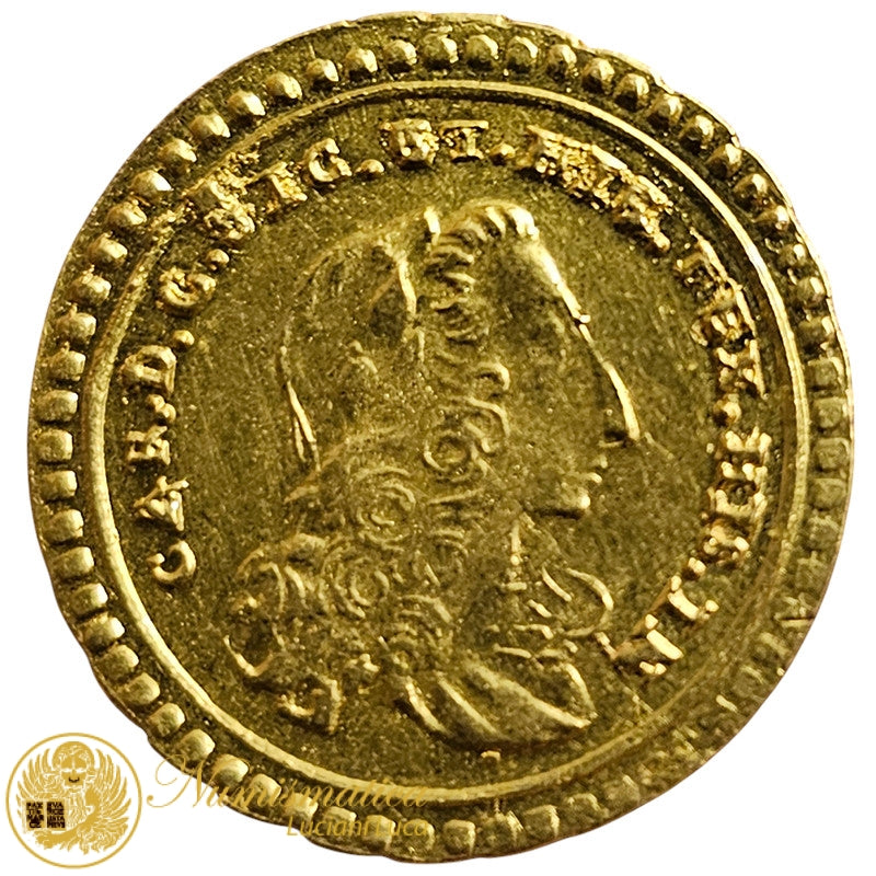 PALERMO Carlo III di Borbone ONCIA 1739 Au Spl/Q.Fdc NC #PV217