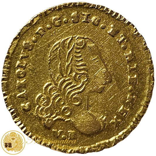 PALERMO Carlo III di Borbone ONCIA 1752 Palermo Au Spl+ Rara #PV215