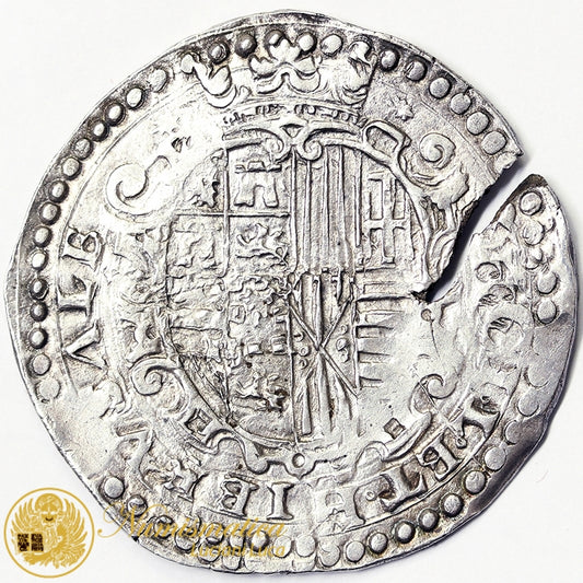 NAPOLI Filippo II 1554-98 MEZZO DUCATO Busto Corazzato Ag Q.Spl #PV161