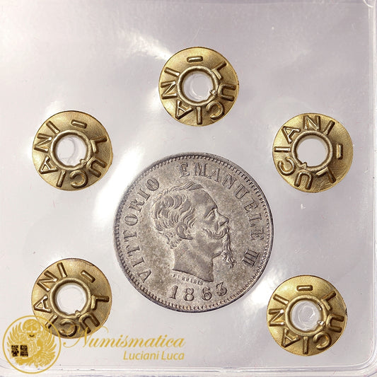 VITTORIO EMANUELE II 50 Centesimi 1863 Milano Valore Ag Fdc patina #P17