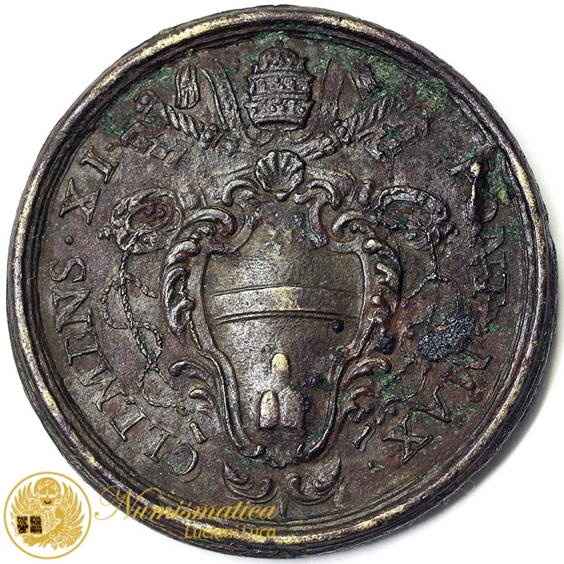 STATO PONTIFICIO Clemente XI 1700-21 Peso Monetale Doblone d'Italia BB RARO #PV26