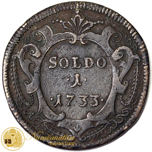 GORIZIA 1 Soldo 1733 CARLO IV 1711-1740 BB #4868