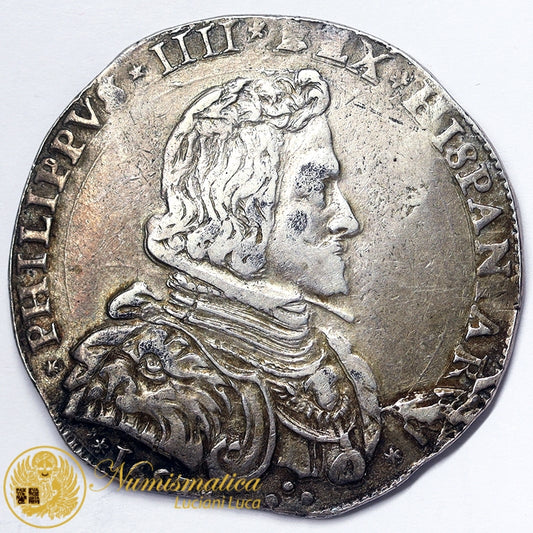 MILANO Filippo IV 1621-65 FILIPPO 1657 Ag 27,80 g BB/Q.SPL Non comune #PV350