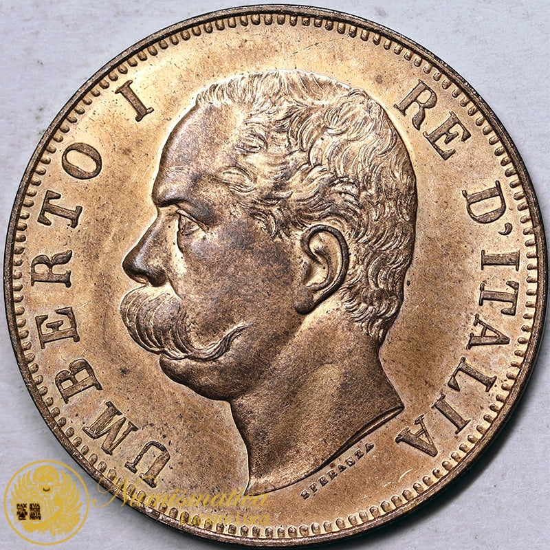 UMBERTO I 10 Centesimi 1893 Roma Cu Fdc eccezionale NC #PV304