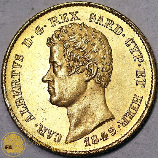 REGNO DI SARDEGNA Carlo Alberto 20 Lire 1849 Genova Au FDC Eccezionale #PV353