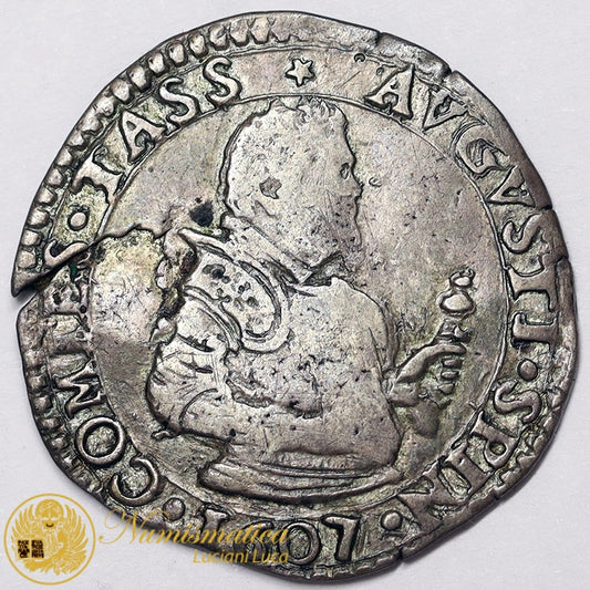 TASSAROLO Agostino Spinola 1604-16 Quarto di Scudo 1607 Ag 6,48 gr Q.BB Molto Raro #PV22