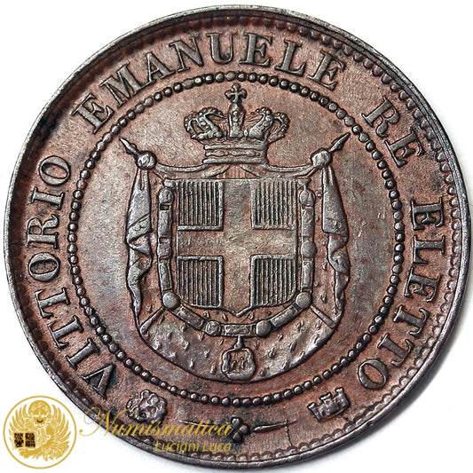 VITTORIO EMANUELE II Re Eletto 2 Centesimi 1859 zecca Birmingham Spl/Q.Fdc #P568