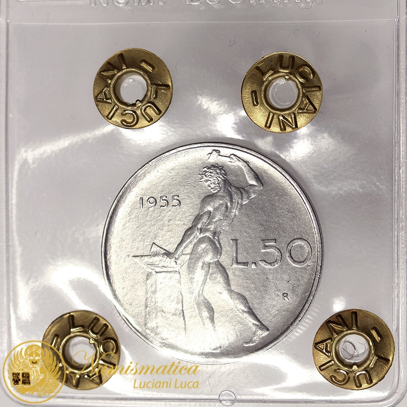 ITALIA 50 Lire 1955 Vulcano Fdc RARA in Fdc #PV34