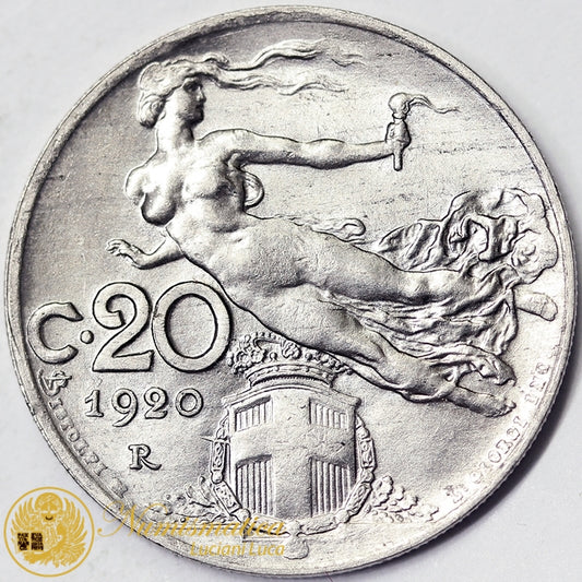 VITTORIO EMANUELE III 20 Centesimi 1920 Q.Fdc/Fdc #P507