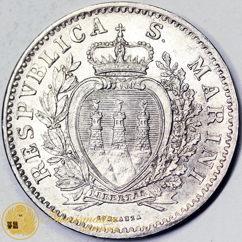 SAN MARINO 1 Lira 1906 Ag Q.FDC/FDC #P513