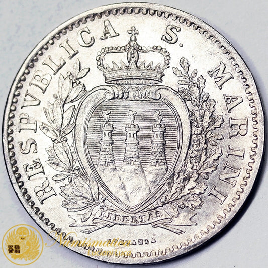 SAN MARINO 1 Lira 1906 Ag Q.FDC/FDC #P513