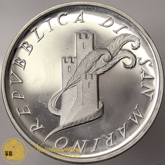 SAN MARINO 1000 Lire 1987 UNIVERSITA’ DI ZAGABRIA FS Ag #4332