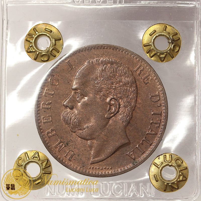 UMBERTO I 10 Centesimi 1894 Roma rame rosso Fdc RARO #PV755