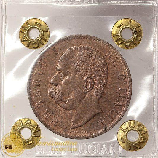 UMBERTO I 10 Centesimi 1894 Roma rame rosso Fdc RARO #PV755