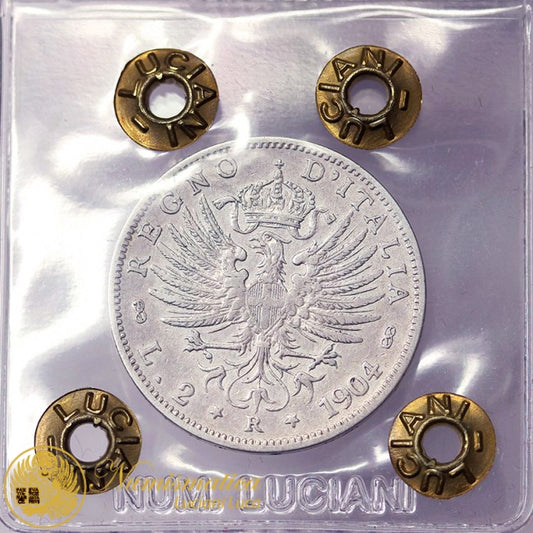 VITTORIO EMANUELE III 2 Lire 1904 Aquila Araldica BB Molto Raro #PV749