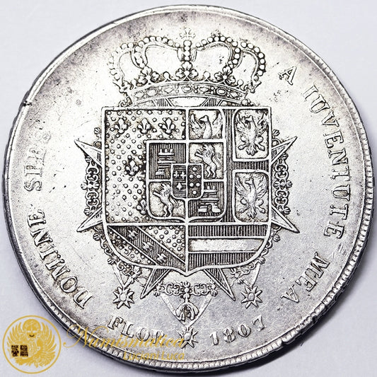 FIRENZE Dena 1807 CARLO LUDOVICO DI BORBONE A MARIA LUIGIA Reggente 1803-07 BB+ RARA #585