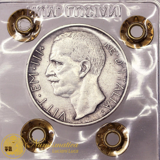 VITTORIO EMANUELE III 10 Lire 1929 BIGA una rosetta RARA BB #PV738