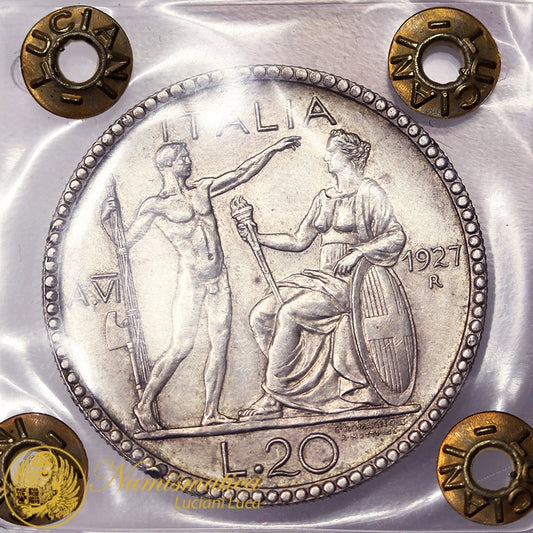 VITTORIO EMANUELE III 20 Lire 1927 Littore Q.Spl NON COMUNE #PV134