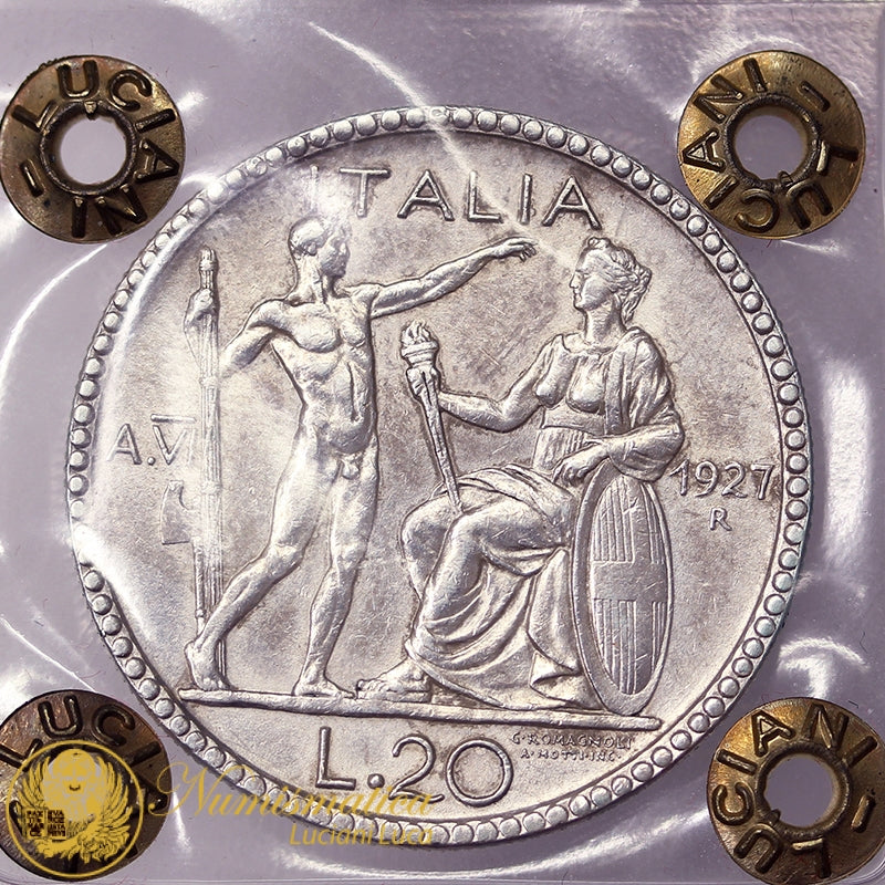VITTORIO EMANUELE III 20 Lire 1927 Littore Spl NON COMUNE #PV135