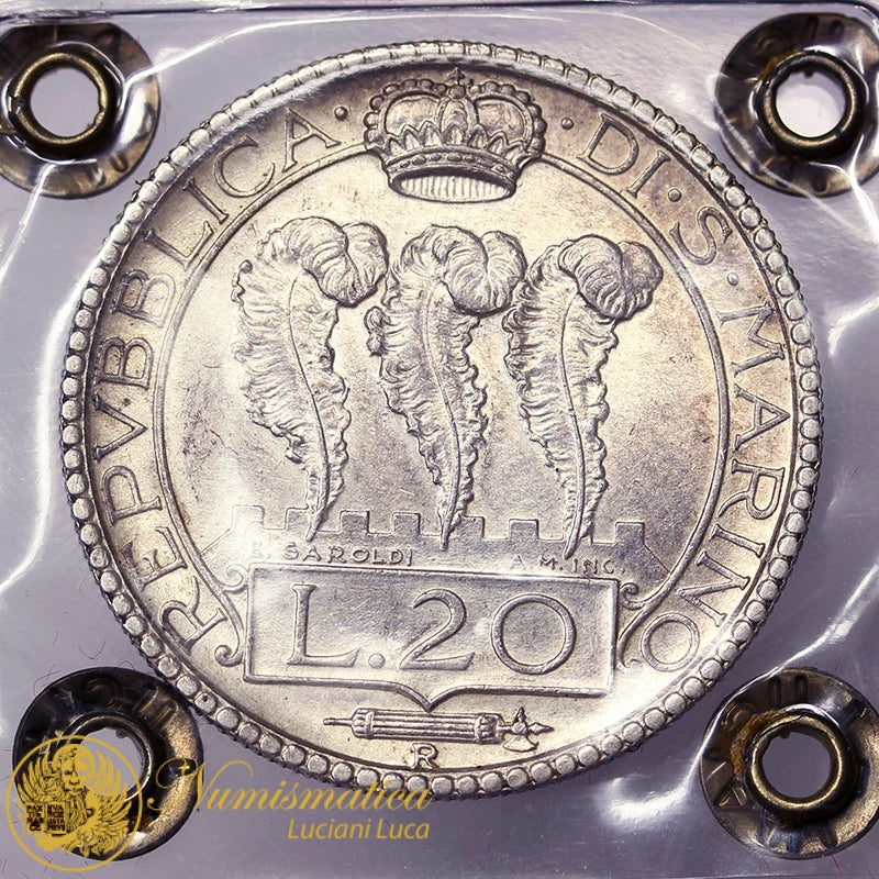 SAN MARINO 20 Lire 1931 Spl/Fdc #PV289