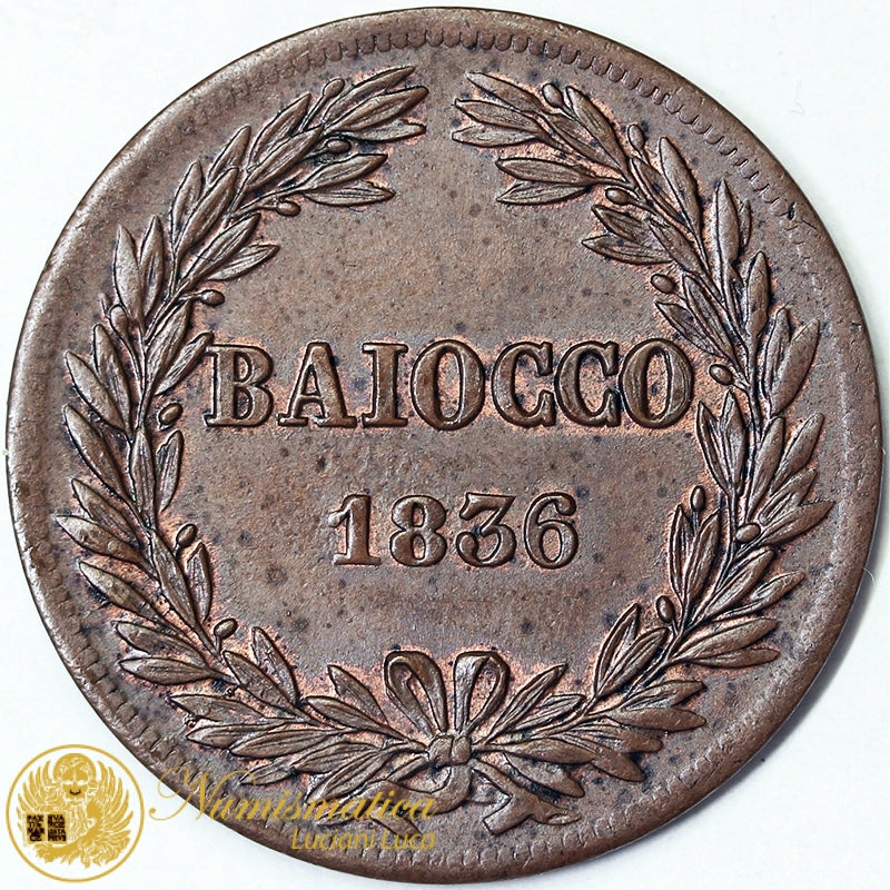 STATO PONTIFICIO Gregorio XVI 1831-46 An. VI 1 Baiocco 1836 Q.Fdc #2117