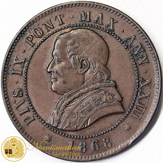 STATO PONTIFICIO 4 Soldi 1868 Roma Pio IX An. XXIII Spl+ #4407