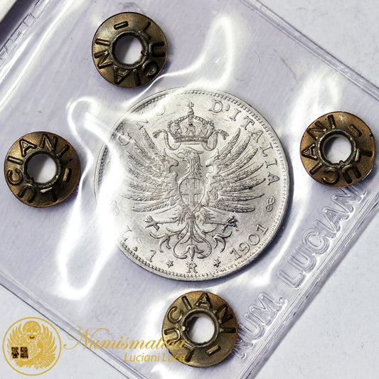 VITTORIO EMANUELE III 1 Lira 1901 Aquila NON COMUNE Q.Fdc #PV457