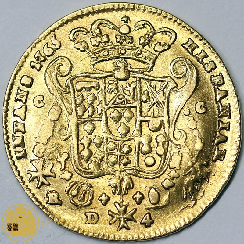 REGNO DI NAPOLI 1759-1816 Ferdinando IV di Borbone 4 Ducati 1765 Raro BB #PV327