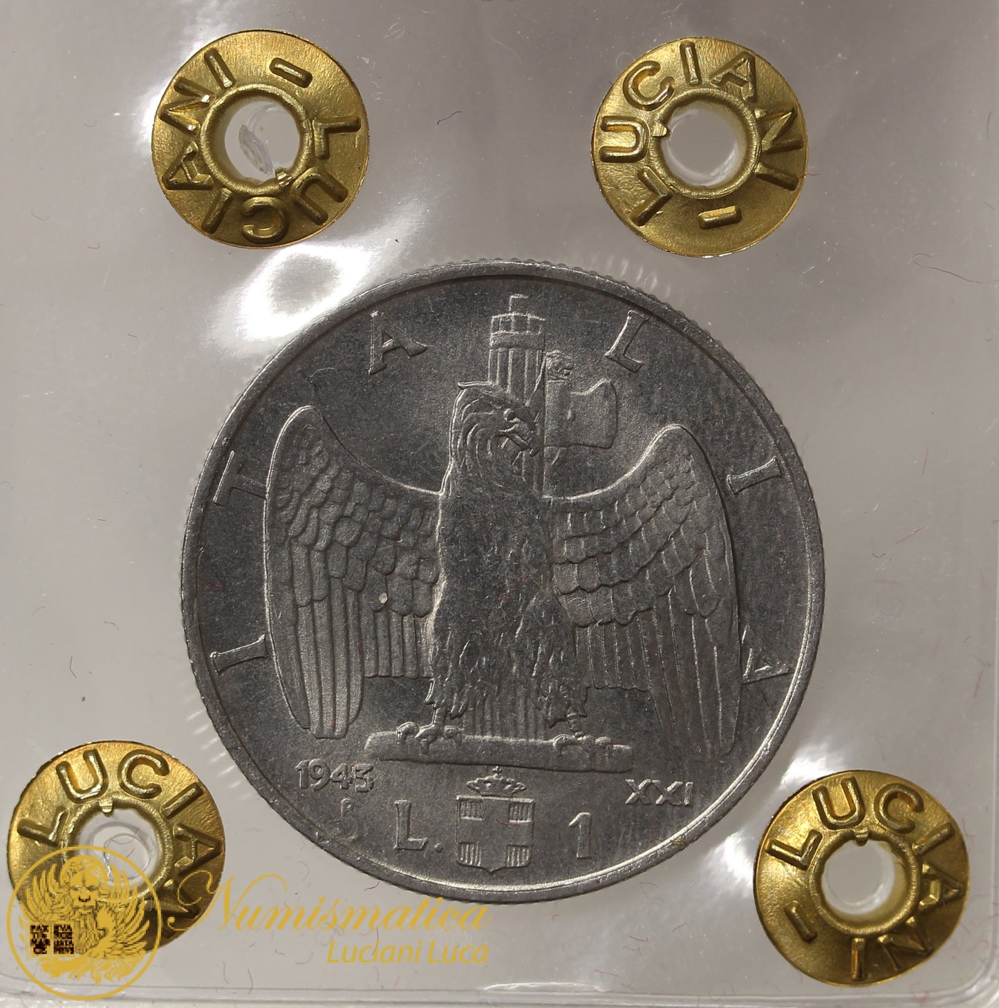 VITTORIO EMANUELE III 1 Lira 1943 Impero Spl/Q.Fdc Raro #PV765